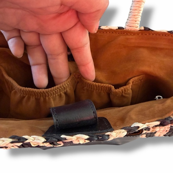 Patricia Nash Black/Natural Luciella Large Top Handle Bag Tote Vacation One Size - Picture 10 of 14